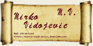 Mirko Vidojević vizit kartica